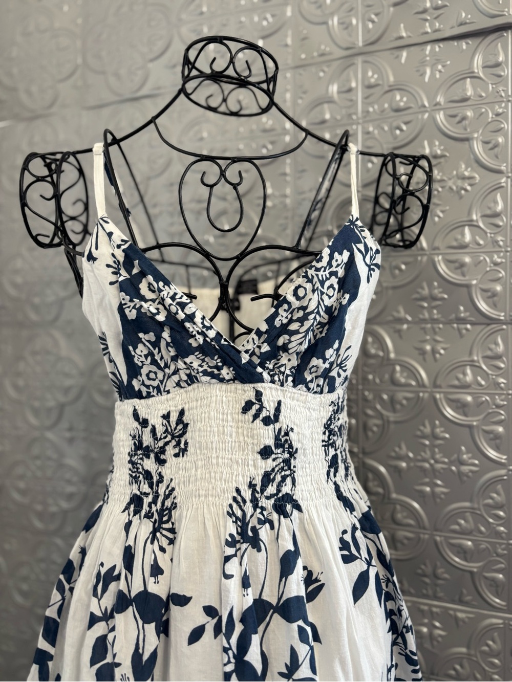 Raviya Y2K hippy boho hibiscus Floral Summer Dress Cotton farmhouse cottagecore - Picture 2 of 7